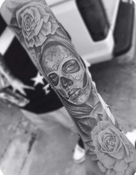 Day Of The Dead Tattoo On Arm 34