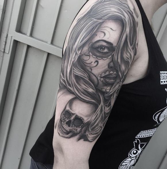 Day Of The Dead Tattoo On Arm 35