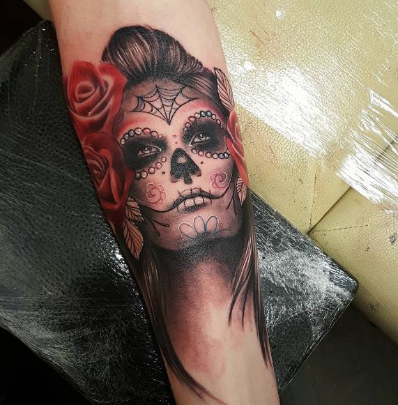 Day Of The Dead Tattoo On Arm 37