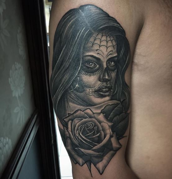 Day Of The Dead Tattoo On Arm 38