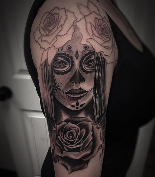 Day Of The Dead Tattoo On Arm 4