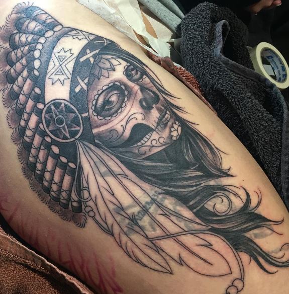 Day Of The Dead Tattoo On Arm 40