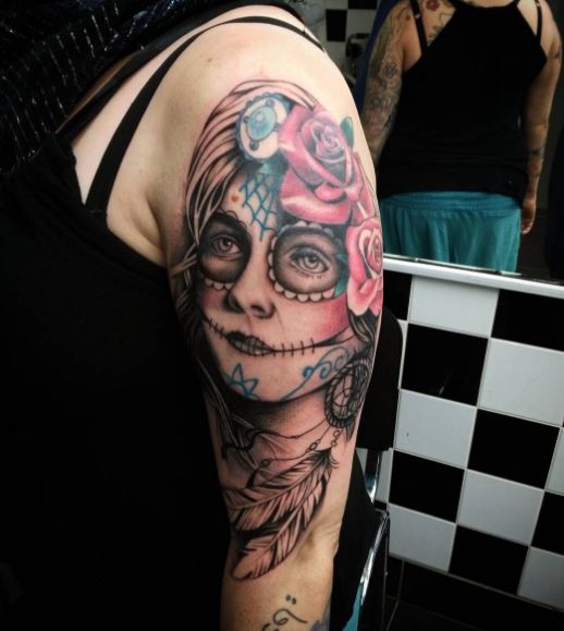 Day Of The Dead Tattoo On Arm 42