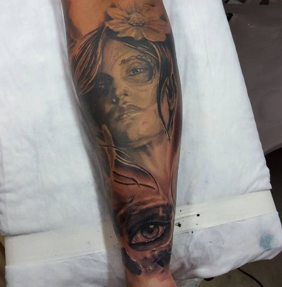 Day Of The Dead Tattoo On Arm 5
