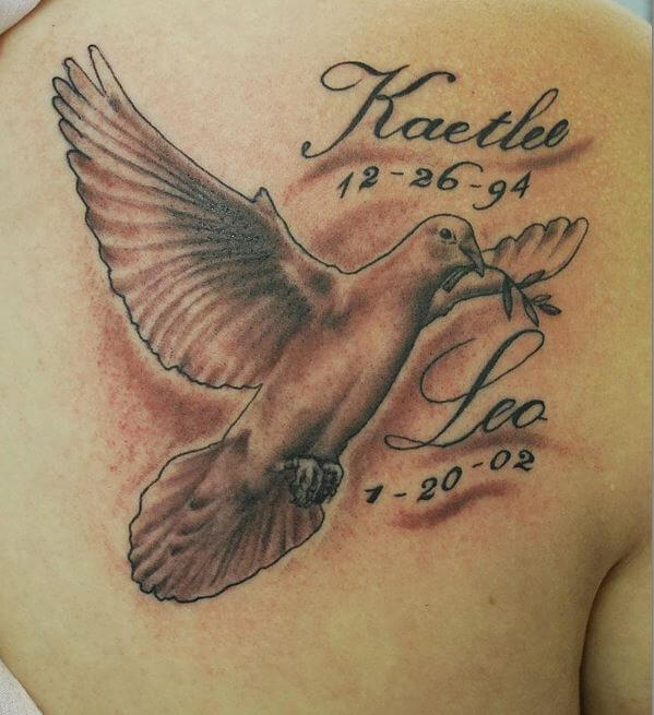 Dove Tattoos On Upper Back Shoulder