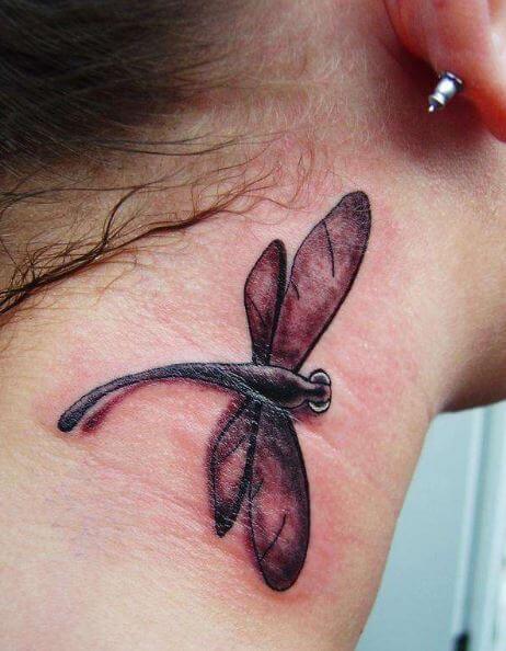 Dragonfly Tattoos Design On Back Neck