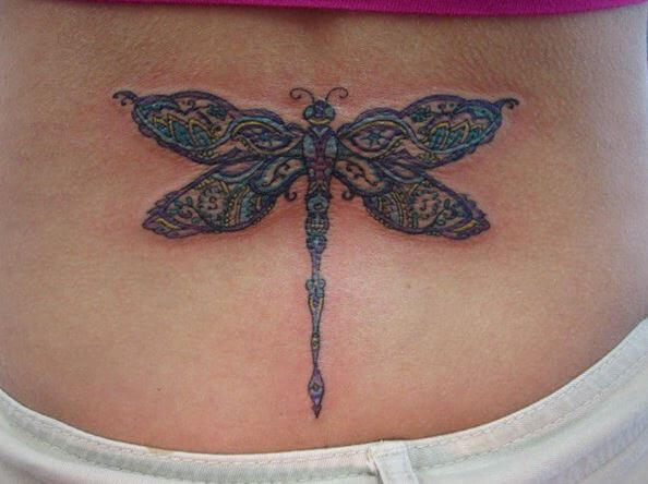Dragonfly Tattoos Design On Lower Back Side