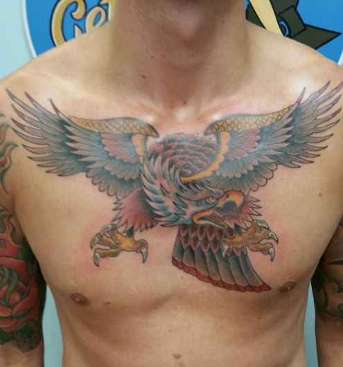 Eagle On Tatto On Chest 4
