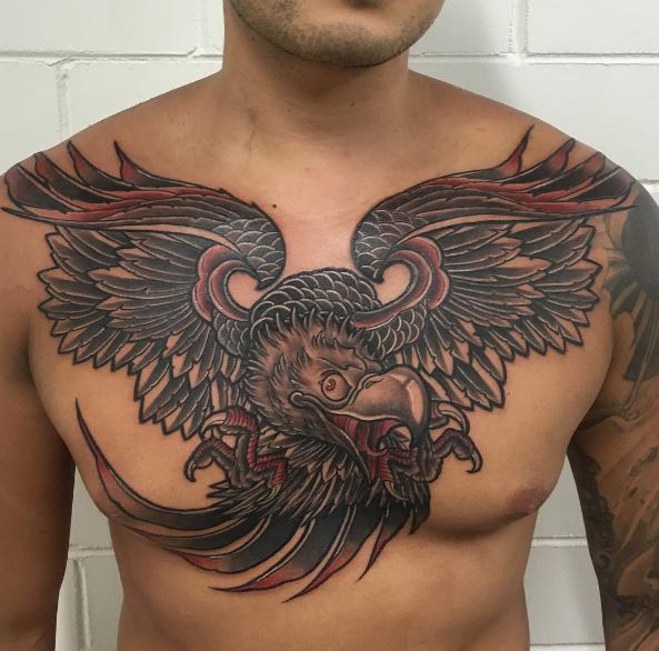 Eagle Tatto On Chest