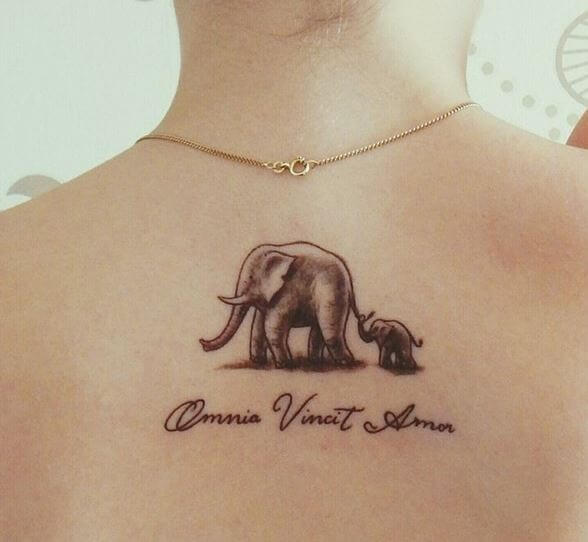 Elephant Tattoos Design On Back Neck