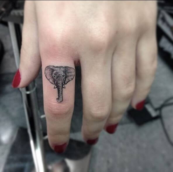 Elephant Tattoos On Fingers