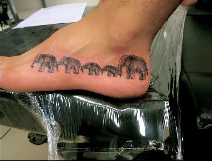 Elephant Tattoos On Foot
