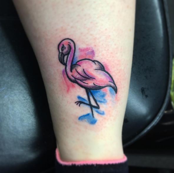 Flamingo Small Tattoos Design On Ankle