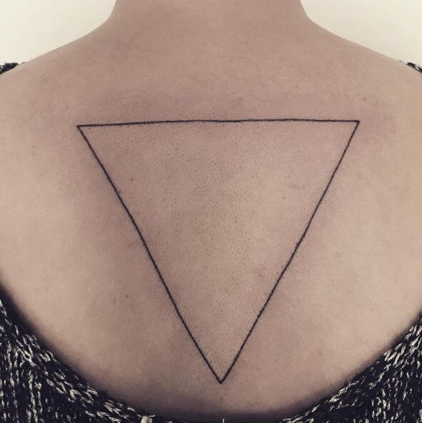 Full Size Triangle Tattoos Design On Backside