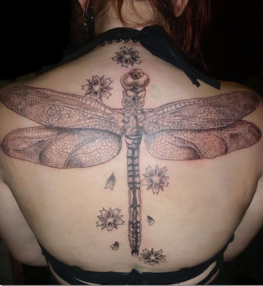 Full Back Dragonfly Tattoos For Women