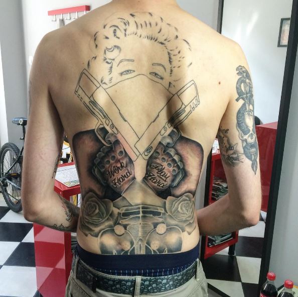 Gangsta Tattoos Design Full Back Side
