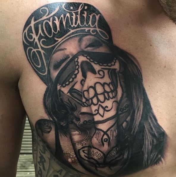 Gangsta Tattoos Designa On Chest