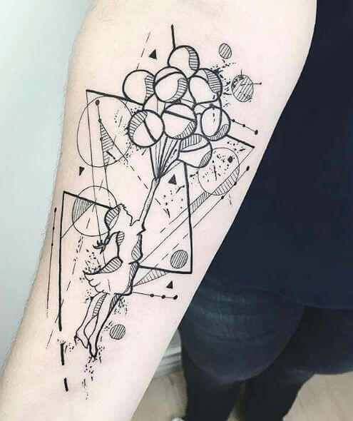 Geometric Triangle Tattoos Design On Arms
