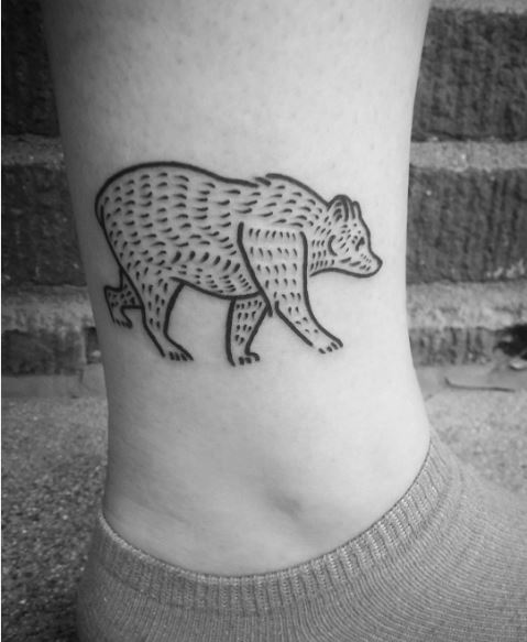 Glamorous Bear Tattoos Design On Legs