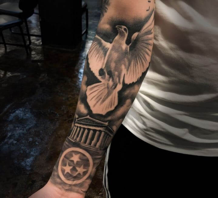 Half Sleeve Dove Tattoos