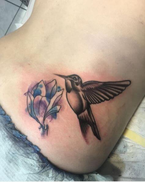 Humming Bird Tattoos On Lower Backside
