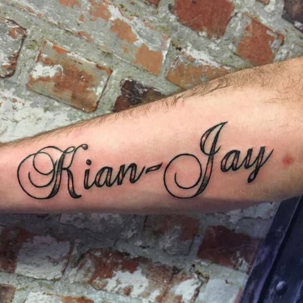 Kian And Jay Name Tattoo Design On Hand