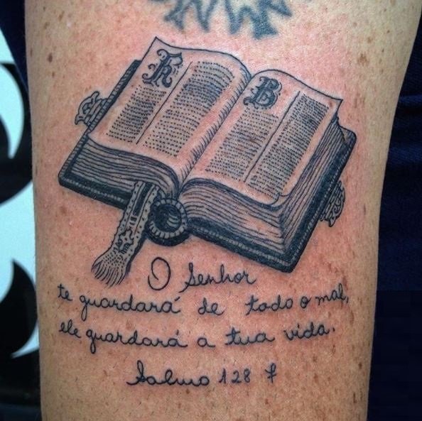 Latest New Bible Tattoo Design On Hand
