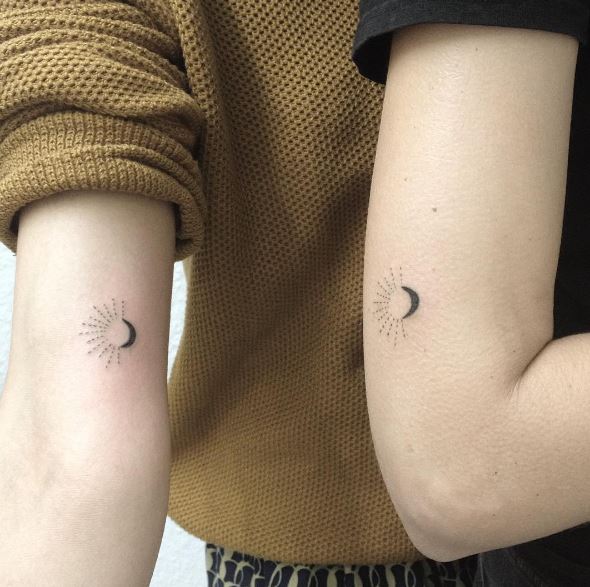 Crescent Moon and Dots Temporary Tattoo  Set of 3  Little Tattoos
