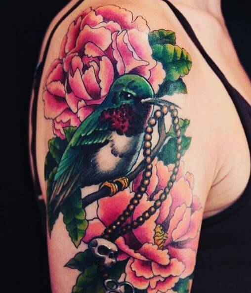 Most Beautiful Hummingbird Tattoo Design