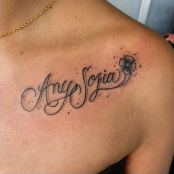 Name Tattoo Design On Upper Shoulder