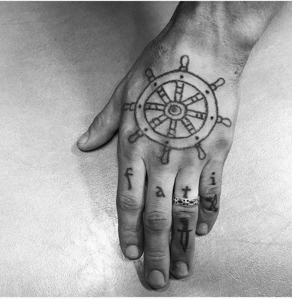 Nautical Font Tattoos Design On Fingers