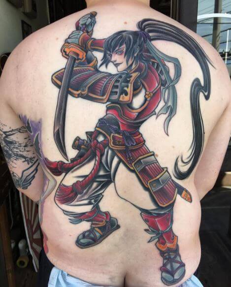 Samurai Tattoo On Back 4
