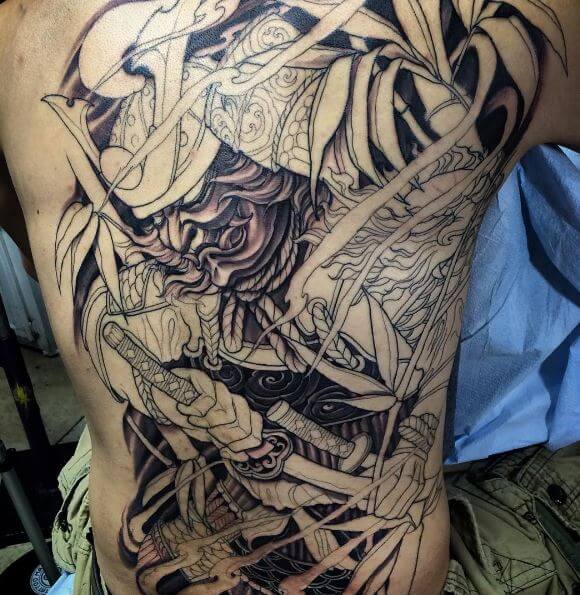 Samurai Tattoo On Back 5