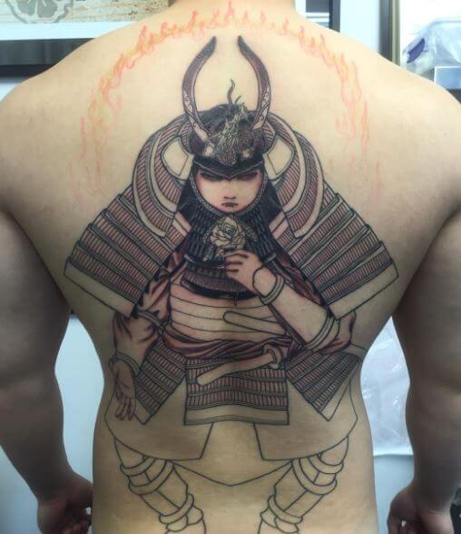 Samurai Tattoo On Back 6