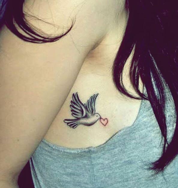 Small Dove Tattoos On Ribcage