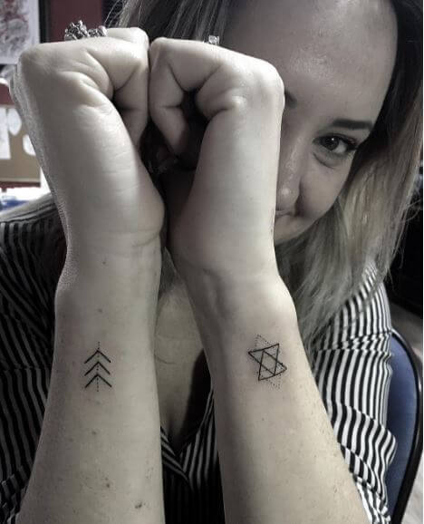 Small Triangle Tattoos Design On Wrist