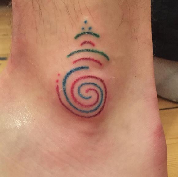 Tattoos Colored Ring Design On Ankle