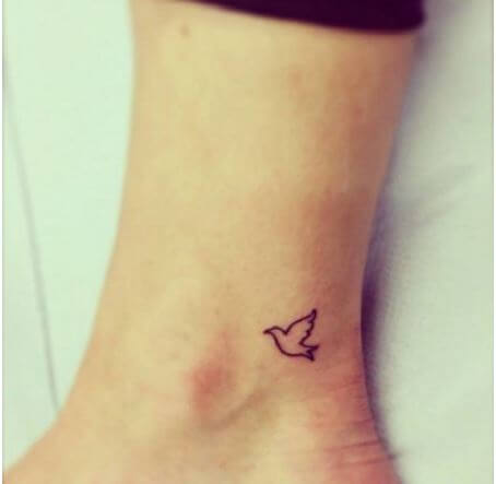 Tiny Dove Tattoos Design On Ankle