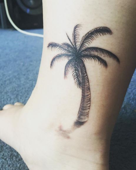 Tree Tattoos Design On Ankle