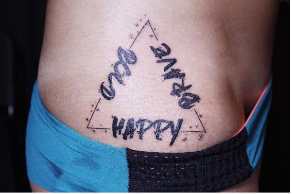 Triangle Tattoos Design With Font