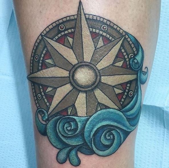 Water Color Nautical Tattoos Design