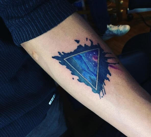 Water Color Triangle Tattoos Design And Ideas