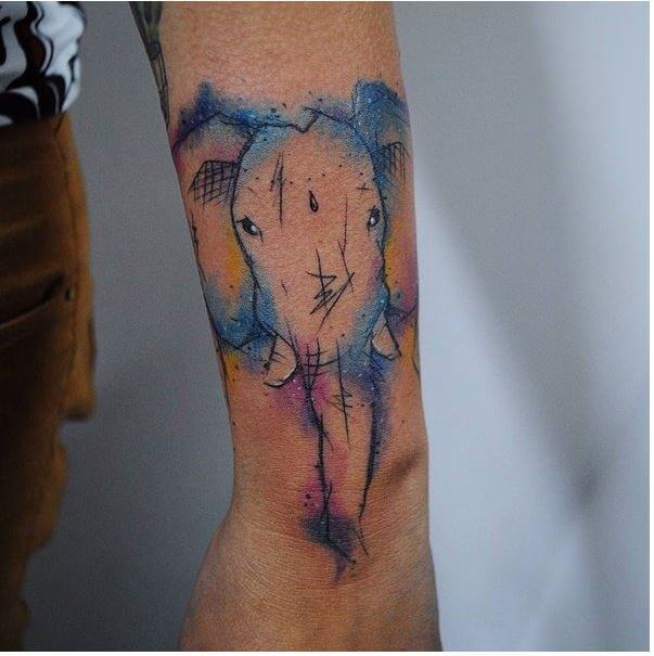 Watercolor Elephant Tattoos Design And Ideas
