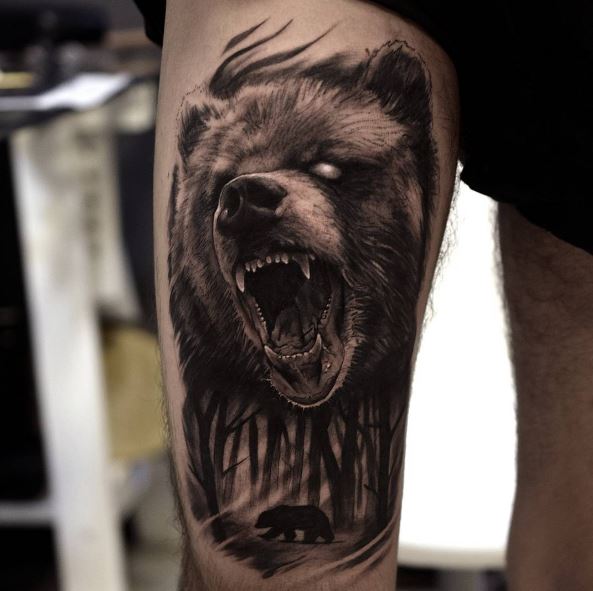 Wonderful Bear Tattoos Design