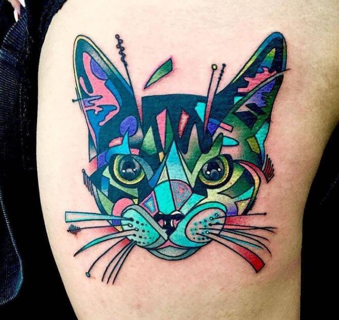 Abstract Cat Tattoos