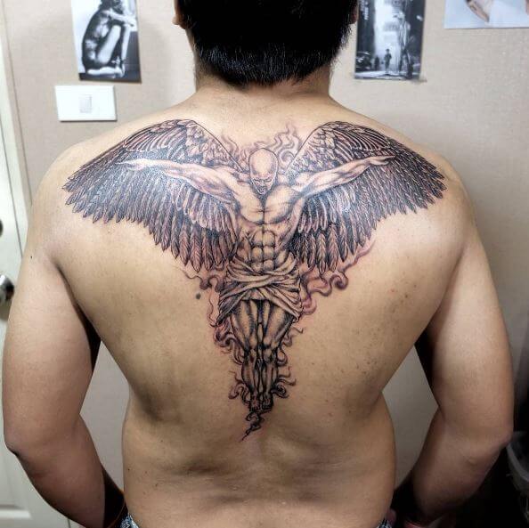50+ Beautiful Angel Tattoos For Men (2023) Devil, Demon & Archangel
