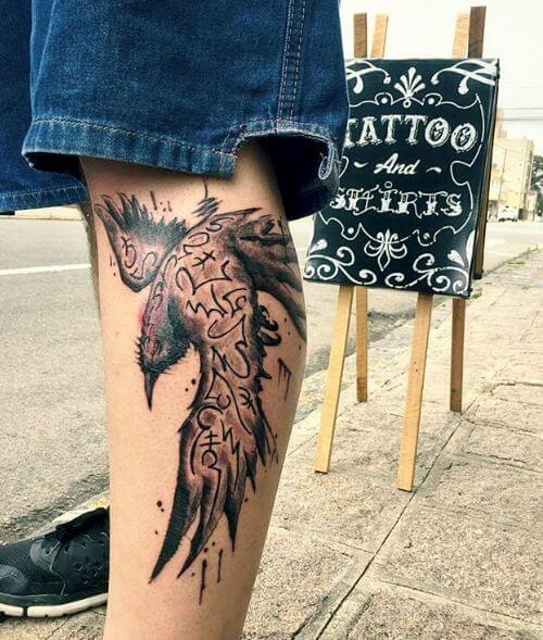 Best Crow Tattoos On Leg