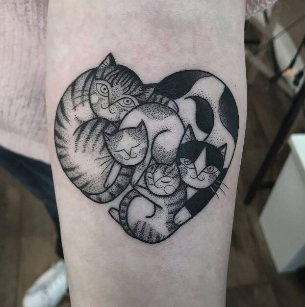 Cat Heart Tattoo