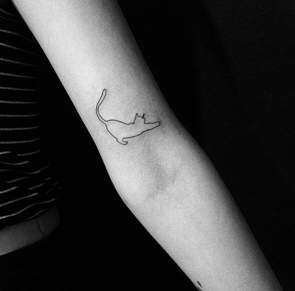 Cat Outline Tattoo