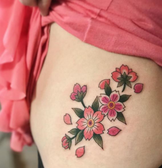 Cherry Blossoms Tattoos For Girls